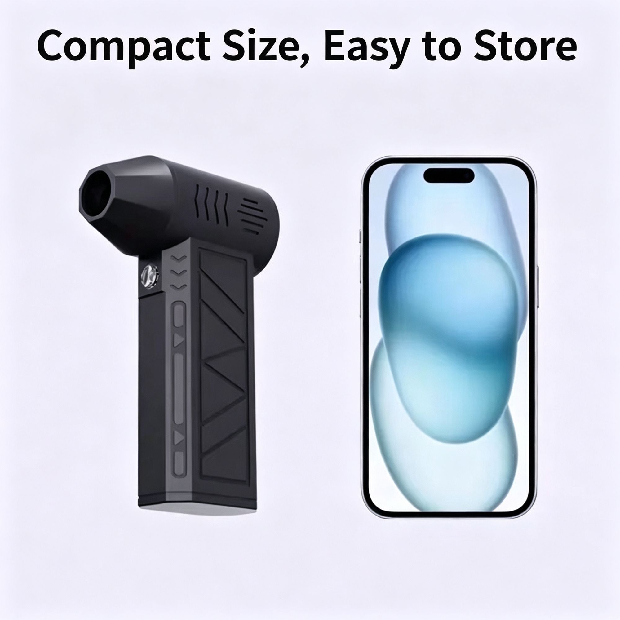 High‑Speed Brushless Mini Portable Turbo Fan, Handheld Wireless Blower for Outdoor Use, LED Light Vacuum & Blowing Function Color Box Packaging