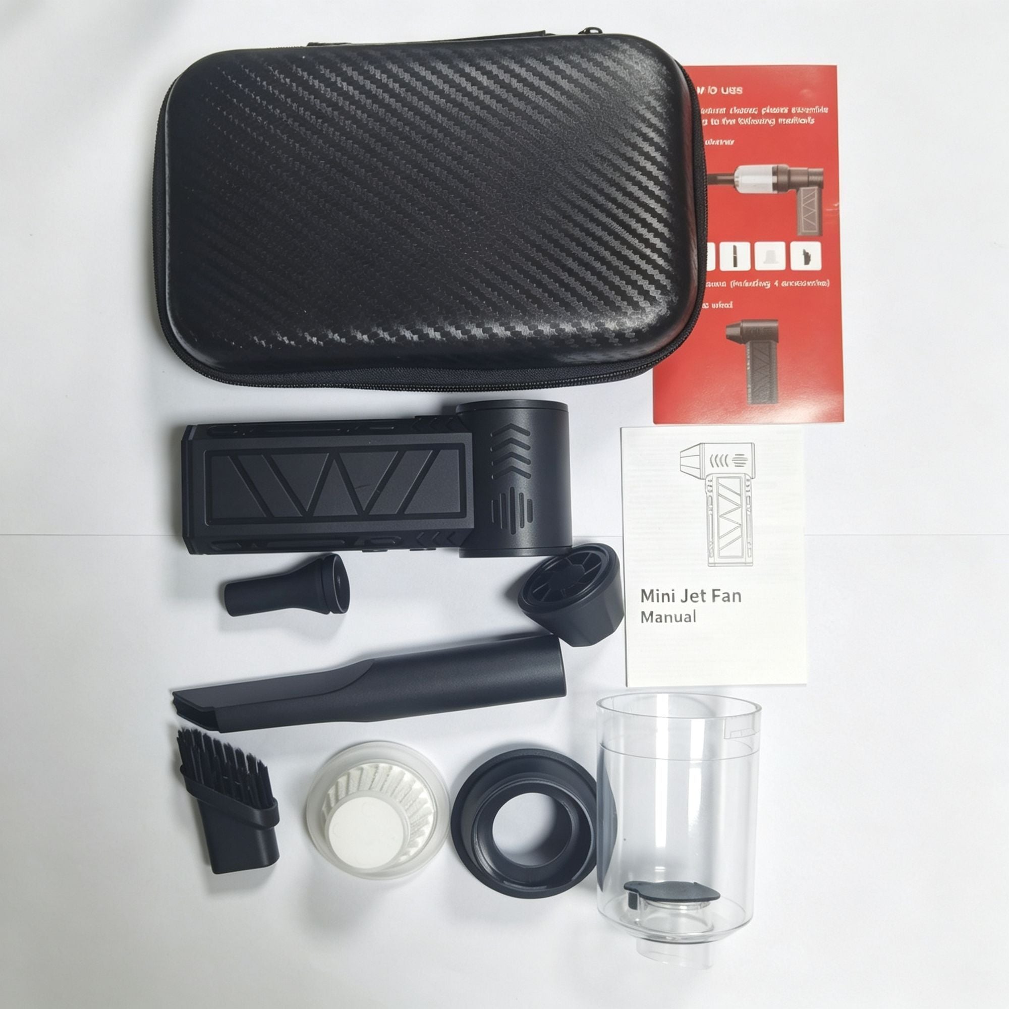 High‑Speed Brushless Mini Portable Turbo Fan, Handheld Wireless Blower for Outdoor Use, LED Light Vacuum & Blowing Function Storage Bag Packaging