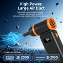 High‑Speed Brushless Mini Portable Turbo Fan, Handheld Wireless Outdoor Blower, Blowing Mode With 6000MA Battery, Christmas Outdoor Practical Gift