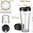 Replacement Ninja Blender Cup Compatible with 32oz 24oz 18oz BL480 BL482,18oz Blender Cup with Flip鈥慣op Lid,Christmas Kitchen Practical Gift