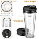 Replacement Ninja Blender Cup Compatible with 32oz 24oz 18oz BL480 BL482,18oz Blender Cup with Flip鈥慣op Lid,Christmas Kitchen Practical Gift