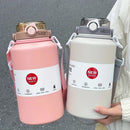 Giant 67.63oz Vacuum Flask, 316 Inner & 304 Outer Stainless Steel, 12-24H Long-Lasting Heat & Cold Retention, Pop-Up Lid & Dual Drinking Spouts, Portable Leak-Proof, Must-Have for Outdoor Sports & Commuting!(pink)