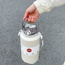 Giant 67.63oz Vacuum Flask, 316 Inner & 304 Outer Stainless Steel, 12-24H Long-Lasting Heat & Cold Retention, Pop-Up Lid & Dual Drinking Spouts, Portable Leak-Proof, Must-Have for Outdoor Sports & Commuting!(black)