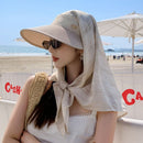 1pc Women's Wide Brim Neck Flap Sun Hat, Lightweight Breathable Shoulder Cover Sunshade Cap, Perfect for Summer Beach & Seaside(beige)