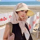 1pc Women's Wide Brim Neck Flap Sun Hat, Lightweight Breathable Shoulder Cover Sunshade Cap, Perfect for Summer Beach & Seaside(beige)
