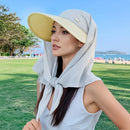 1pc Women's Wide Brim Neck Flap Sun Hat, Lightweight Breathable Shoulder Cover Sunshade Cap, Perfect for Summer Beach & Seaside(beige)