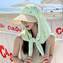1pc Women's Wide Brim Neck Flap Sun Hat, Lightweight Breathable Shoulder Cover Sunshade Cap, Perfect for Summer Beach & Seaside(beige)