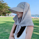 1pc Women's Wide Brim Neck Flap Sun Hat, Lightweight Breathable Shoulder Cover Sunshade Cap, Perfect for Summer Beach & Seaside(beige)