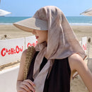 1pc Women's Wide Brim Neck Flap Sun Hat, Lightweight Breathable Shoulder Cover Sunshade Cap, Perfect for Summer Beach & Seaside(beige)