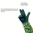 Thorn-Proof Long Sleeve Gardening Gloves – Anti-Slip, Wear-Resistant & Touchscreen Design, Extended Cuffs for Rose Thorns & Dry Branches, Flexible Five-Finger Polyester Fabric with Fresh Prints, Essential for Outdoor Work.(Yellow floret)