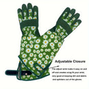 Thorn-Proof Long Sleeve Gardening Gloves – Anti-Slip, Wear-Resistant & Touchscreen Design, Extended Cuffs for Rose Thorns & Dry Branches, Flexible Five-Finger Polyester Fabric with Fresh Prints, Essential for Outdoor Work.(Yellow floret)