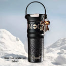Aurora Goddess Tumbler, 316 Stainless Steel, 680ml 12H Hot & 24H Cold, Dual Drinking Portable Leak-Proof, Car Cup Holder, Light Luxury High Aesthetics, Perfect Gift!(black)