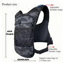 Multifunctional Trail Running Backpack, Portable Travel Hiking Pack, Reflective Hydration Backpack for Running, Hiking and Cycling (Black Camo Waterproof Oxford Cloth, Water Bladder Not Included)