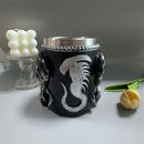 Alien-Themed 3D Mug, Resin Shell + 304 Stainless Steel Liner, Spine-Shaped Handle Dark Style, Halloween Living Room Decor, Sci-Fi Fan Gift!(black)