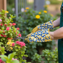 Thorn-Proof Long Sleeve Gardening Gloves – Anti-Slip, Wear-Resistant & Touchscreen Design, Extended Cuffs for Rose Thorns & Dry Branches, Flexible Five-Finger Polyester Fabric with Fresh Prints, Essential for Outdoor Work(Green daisy)