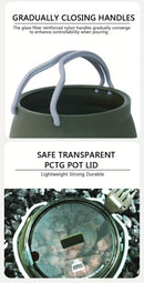 33oz Ultra-Light Foldable Camping Kettle, Food-Grade Silicone + 304 Stainless Steel, 1000ML Weighs Only 267g, Portable Anti-Scald, Versatile for Boiling & Cooking, Perfect for Camping Hiking Road Trips!(Dark green)