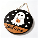 Halloween Ghost Welcome Wooden Hanging Sign 12inch