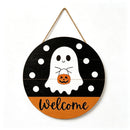 Halloween Ghost Welcome Wooden Hanging Sign 12inch