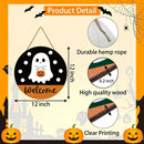 Halloween Ghost Welcome Wooden Hanging Sign 12inch