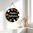 Halloween Happy Halloween Pumpkin Ghost Wooden Hanging Sign 12inch