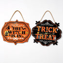 Halloween Witch Is In Trick Or Treat Wooden Sign Set 2Pcs