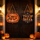 Halloween Witch Is In Trick Or Treat Wooden Sign Set 2Pcs