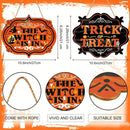 Halloween Witch Is In Trick Or Treat Wooden Sign Set 2Pcs