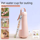 Portable Dog Water Bottle with Fold‑Down Drinking Bowl, Pink 3‑in‑1 Pet Travel Water Dispenser with Fine Mist Spray, Food Storage & Carrying Strap for Walking & Outdoor Trips