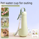 Portable Dog Water Bottle with Fold‑Down Drinking Bowl, Pink 3‑in‑1 Pet Travel Water Dispenser with Fine Mist Spray, Food Storage & Carrying Strap for Walking & Outdoor Trips