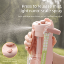 Portable Dog Water Bottle with Fold‑Down Drinking Bowl, Pink 3‑in‑1 Pet Travel Water Dispenser with Fine Mist Spray, Food Storage & Carrying Strap for Walking & Outdoor Trips