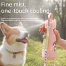 Portable Dog Water Bottle with Fold‑Down Drinking Bowl, Pink 3‑in‑1 Pet Travel Water Dispenser with Fine Mist Spray, Food Storage & Carrying Strap for Walking & Outdoor Trips