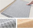 Soft Microfiber Farmhouse Bathroom Rug, Washable Kitchen Floor Mat, Woven Non‑Slip Bath Mat with Pure Tassels, Plush Woven Bathroom Carpet, Door Mat for Laundry Room, 20" x 32", Beige