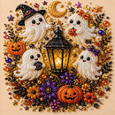 DIY Halloween Cute Ghost Lantern Diamond Painting Kit, Pearl Bead Art 20×20cm, Pre‑Stretched Inner Frame, Plastic Sealed Package with Full Set Craft Tools