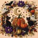 DIY Halloween Cute Ghost Lantern Diamond Painting Kit, Pearl Bead Art 20×20cm, Pre‑Stretched Inner Frame, Plastic Sealed Package with Full Set Craft Tools