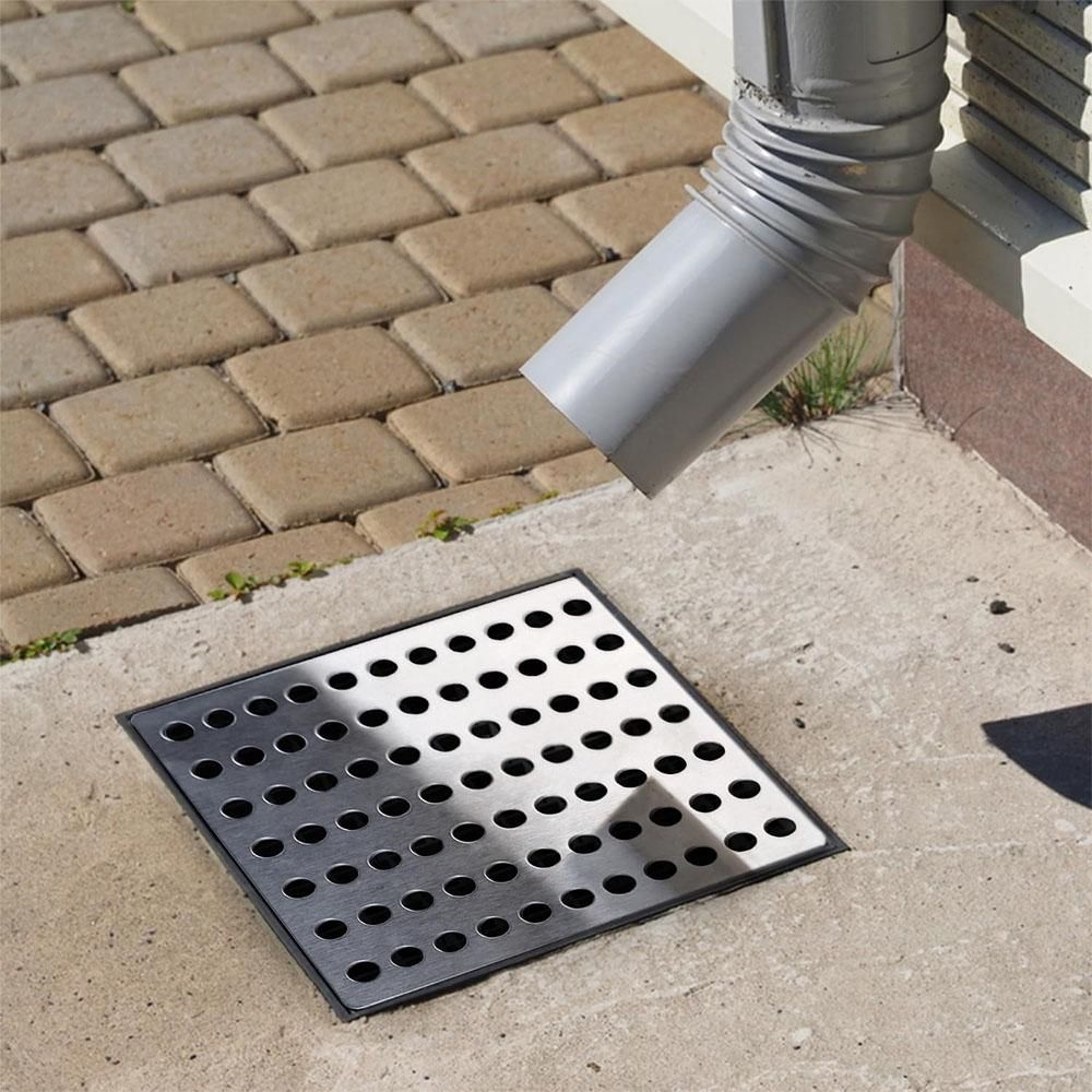 Stainless Steel Square Drain Cover Leaf Guard 15x15cm for Floor Drain - 2 Pack