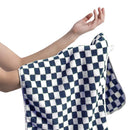 4 Piece Checkered Coral Fleece Towel Set Bath Face Towels - Yellow & Purple & Red & Blue
