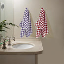 4 Piece Checkered Coral Fleece Towel Set Bath Face Towels - Yellow & Purple & Red & Blue