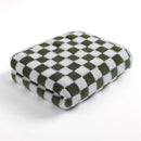 4 Piece Checkered Coral Fleece Towel Set Bath Face Towels - Green & Yellow & Red & Blue