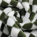 4 Piece Checkered Coral Fleece Towel Set Bath Face Towels - Green & Yellow & Red & Blue