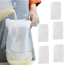 5Pcs Reusable Mesh Food Strainer Filter Bags for Nut Milk Juice Yogurt - L