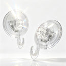 4Pcs Clear Vacuum Suction Cup Hooks Drill Free for Smooth Surfaces