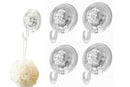 4Pcs Clear Vacuum Suction Cup Hooks Drill Free for Smooth Surfaces