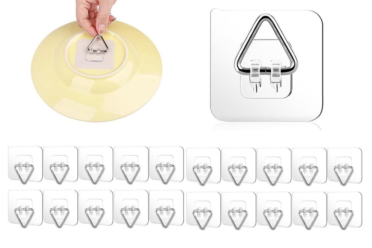 20 PCS Wall Plate Hangers Adhesive Picture Hangers for Paintings