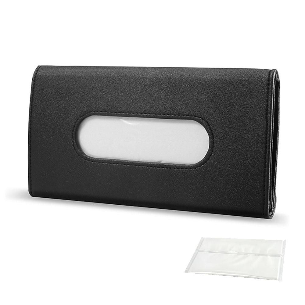 2 Pack Car Tissue Holder Universal for Visor PU Leather Tissue Box and Mask Holder