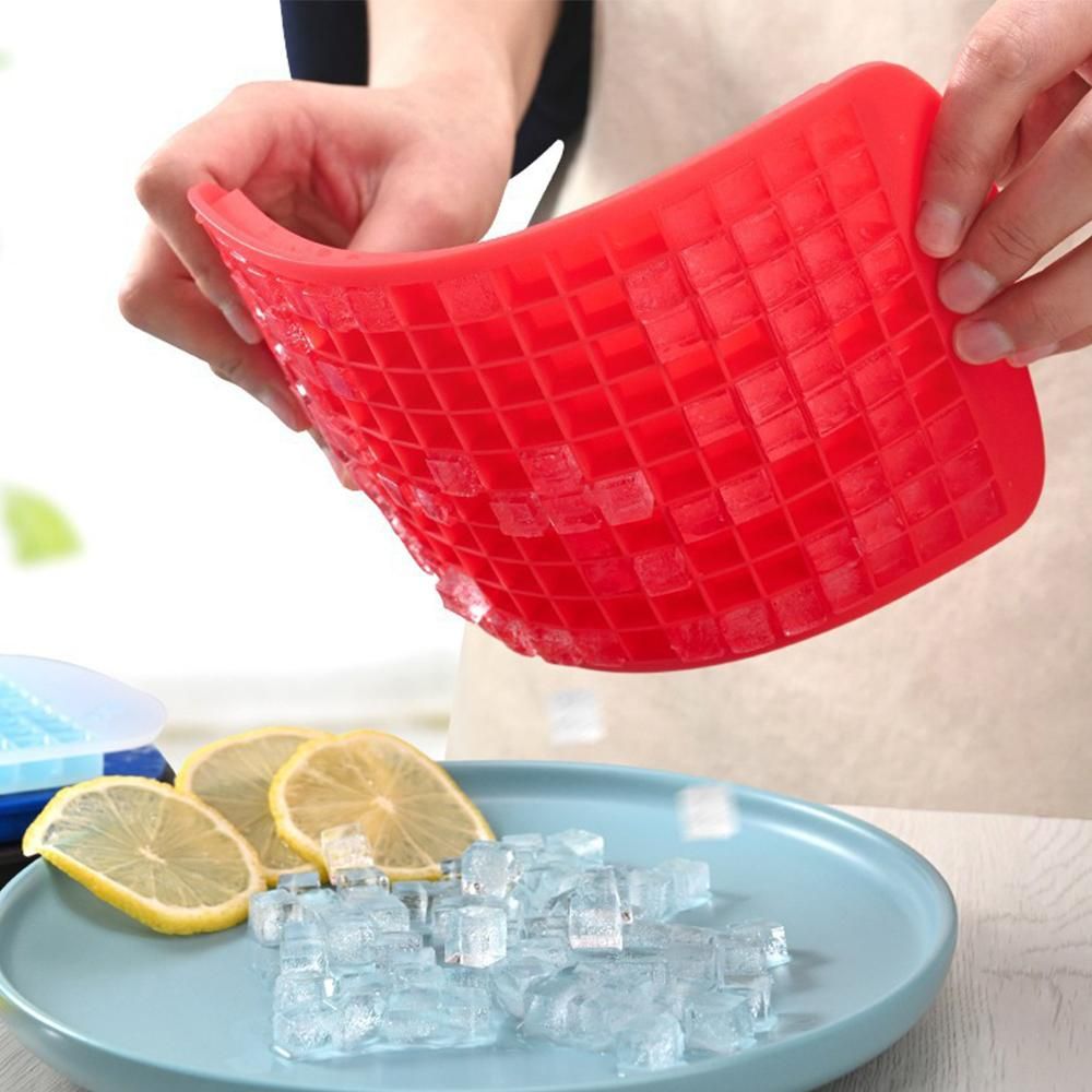 4 Pack Silicone Mini Ice Cube Trays 1cm Crushed Ice Maker Stackable Mold