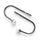 2Pcs U Shape Pearl Curtain Holdback Hooks with Screws - Black