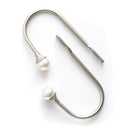 2Pcs U Shape Pearl Curtain Holdback Hooks with Screws - Silver