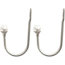 2Pcs U Shape Pearl Curtain Holdback Hooks with Screws - Silver