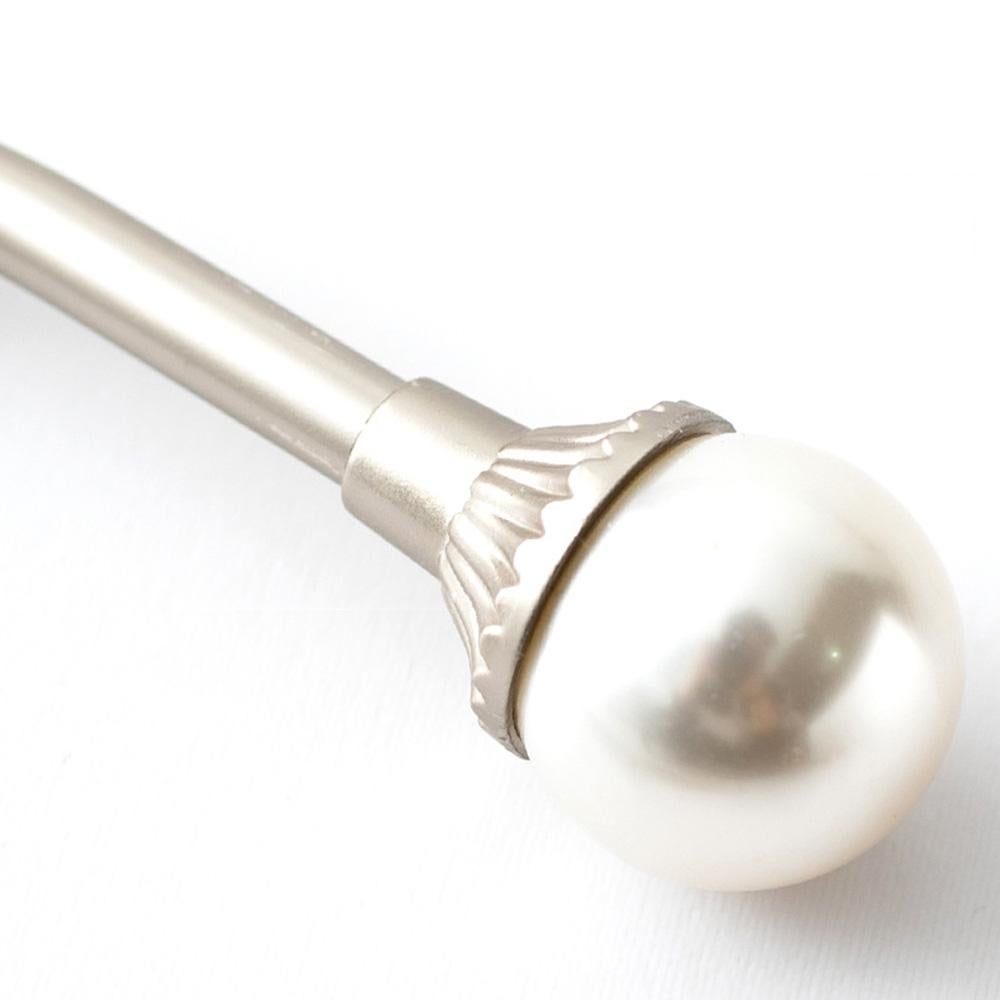 2Pcs U Shape Pearl Curtain Holdback Hooks with Screws - Silver