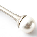 2Pcs U Shape Pearl Curtain Holdback Hooks with Screws - Silver